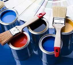 各式建筑材料,墙面涂料,真石漆材料的连续混合